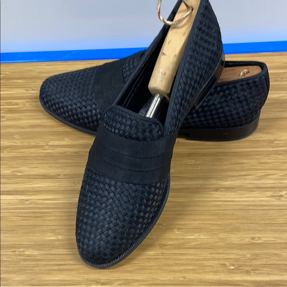 Men's Black Woven Tuxedo Shoes